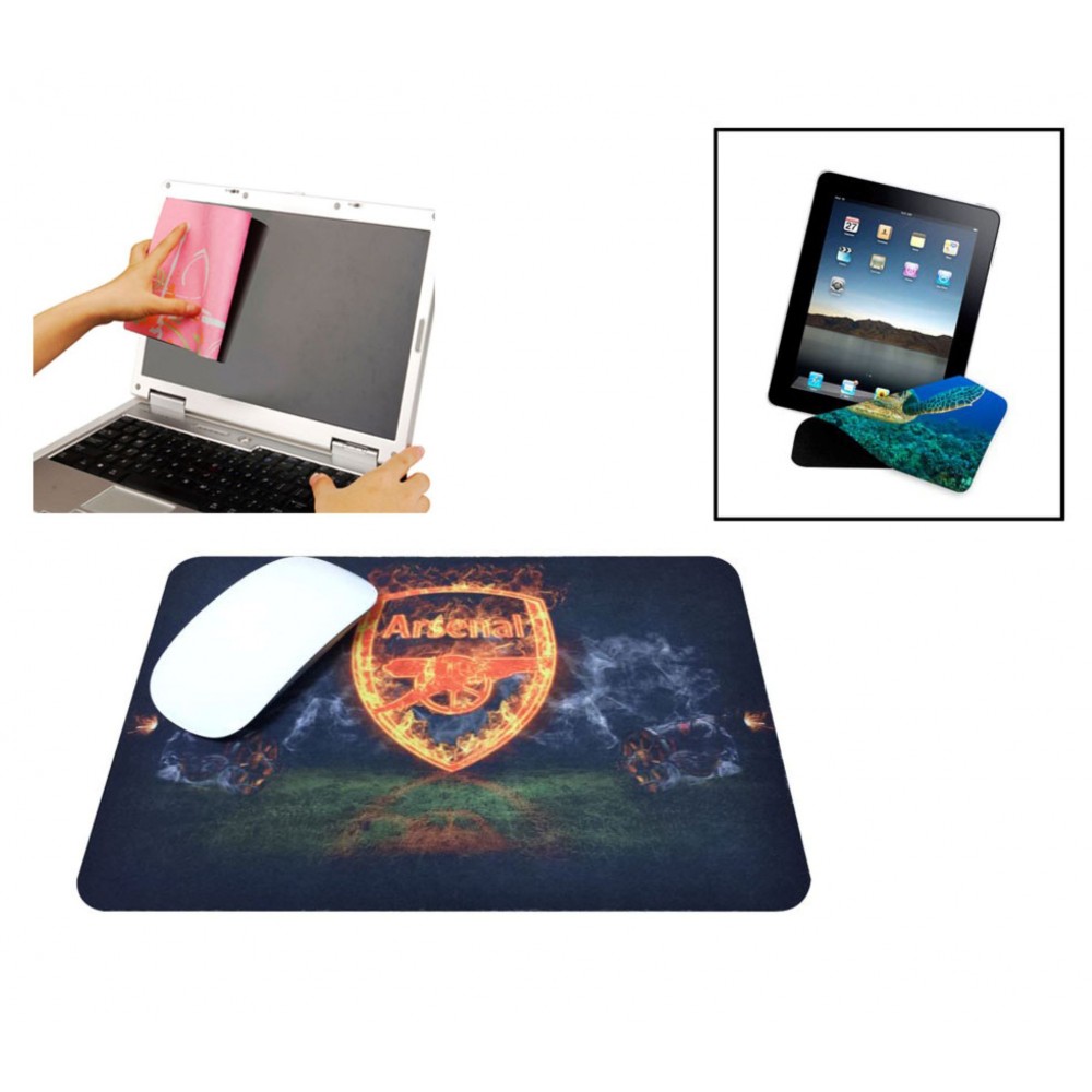 Promotional Dual Purpose Mouse Pad and Micro Fiber wipe