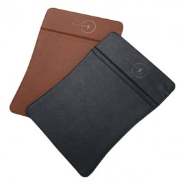 Qi Wireless Charger, Mouse Mat / Pad and Phone Stand PU with Logo