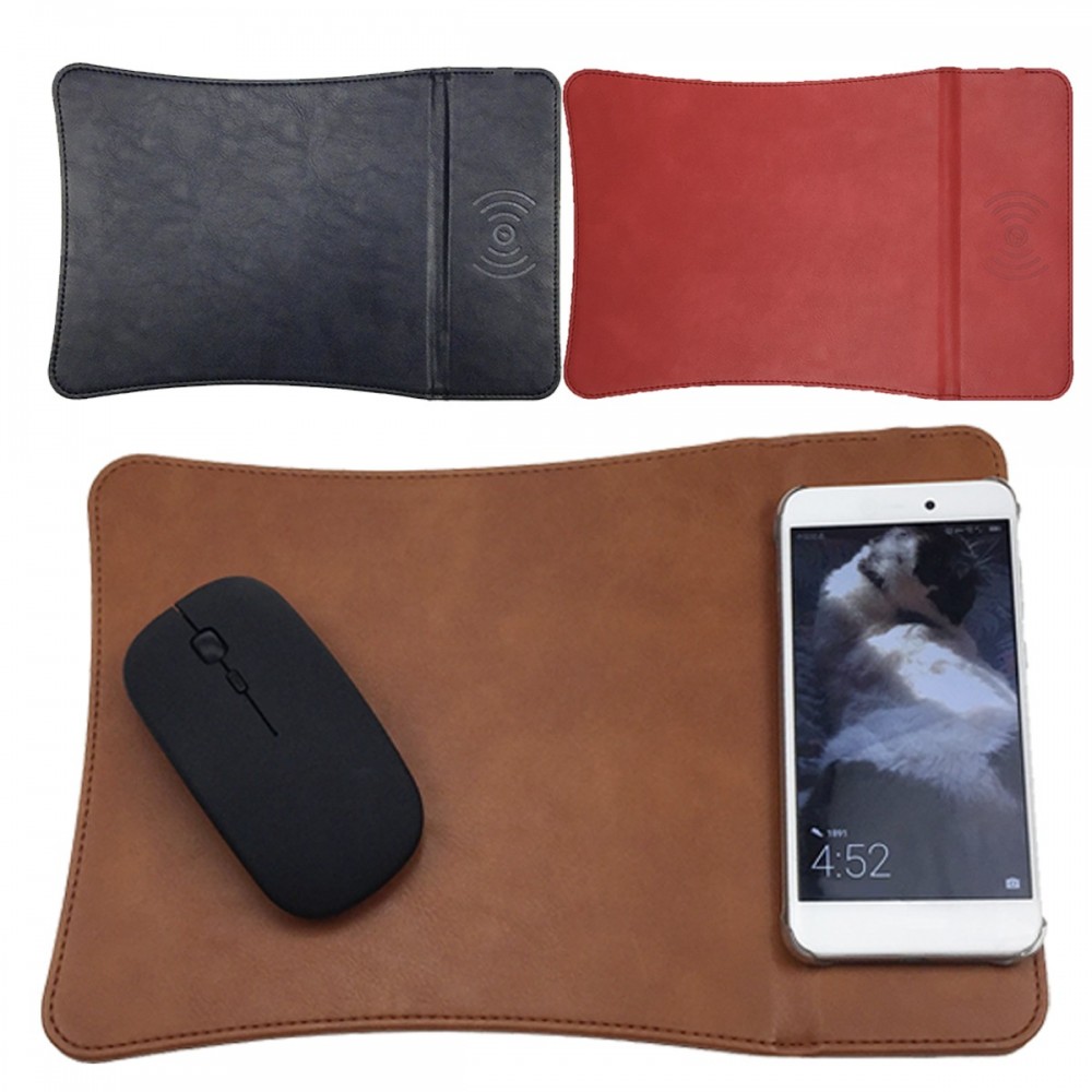 Promotional Wireless Charging Mouse Leather Pad mat Multifunctional Compact Promotional Wireless Charging Mouse Leather Pad mat Multifunctional Compact
