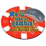 Custom Casino Chip Stock Round Natural Rubber Mouse Pad (8" Diameter)