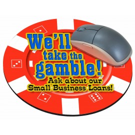 Custom Casino Chip Stock Round Natural Rubber Mouse Pad (8" Diameter)