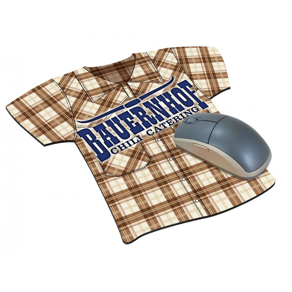 Shirt Look Natural Rubber Mouse Pad (4 Color Process) with Logo