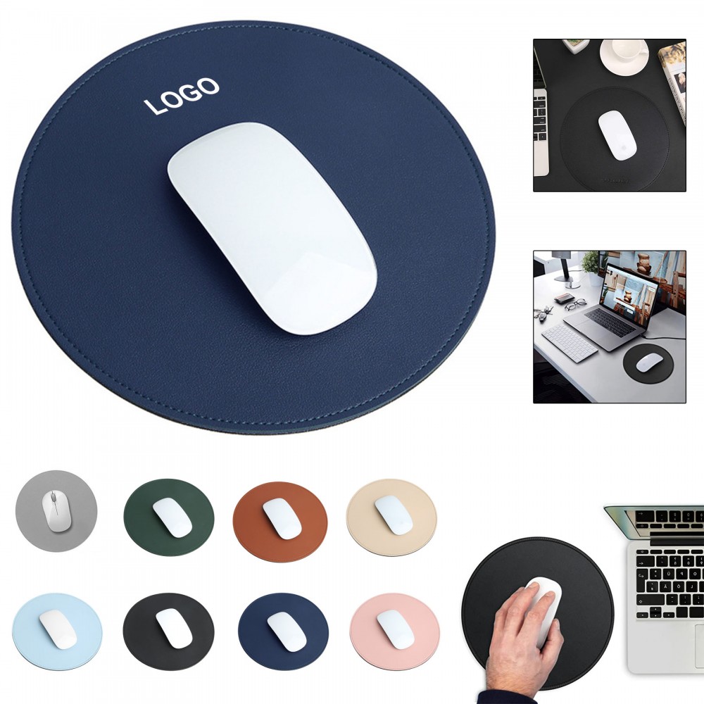 Personalized Round Leather Mouse Pad