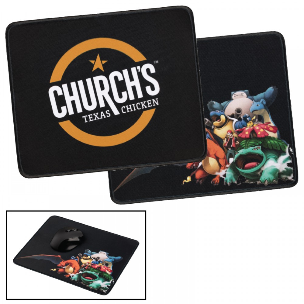 Large Mouse Pad w/Stitched Edges and Full Color Dye Sublimation with Logo
