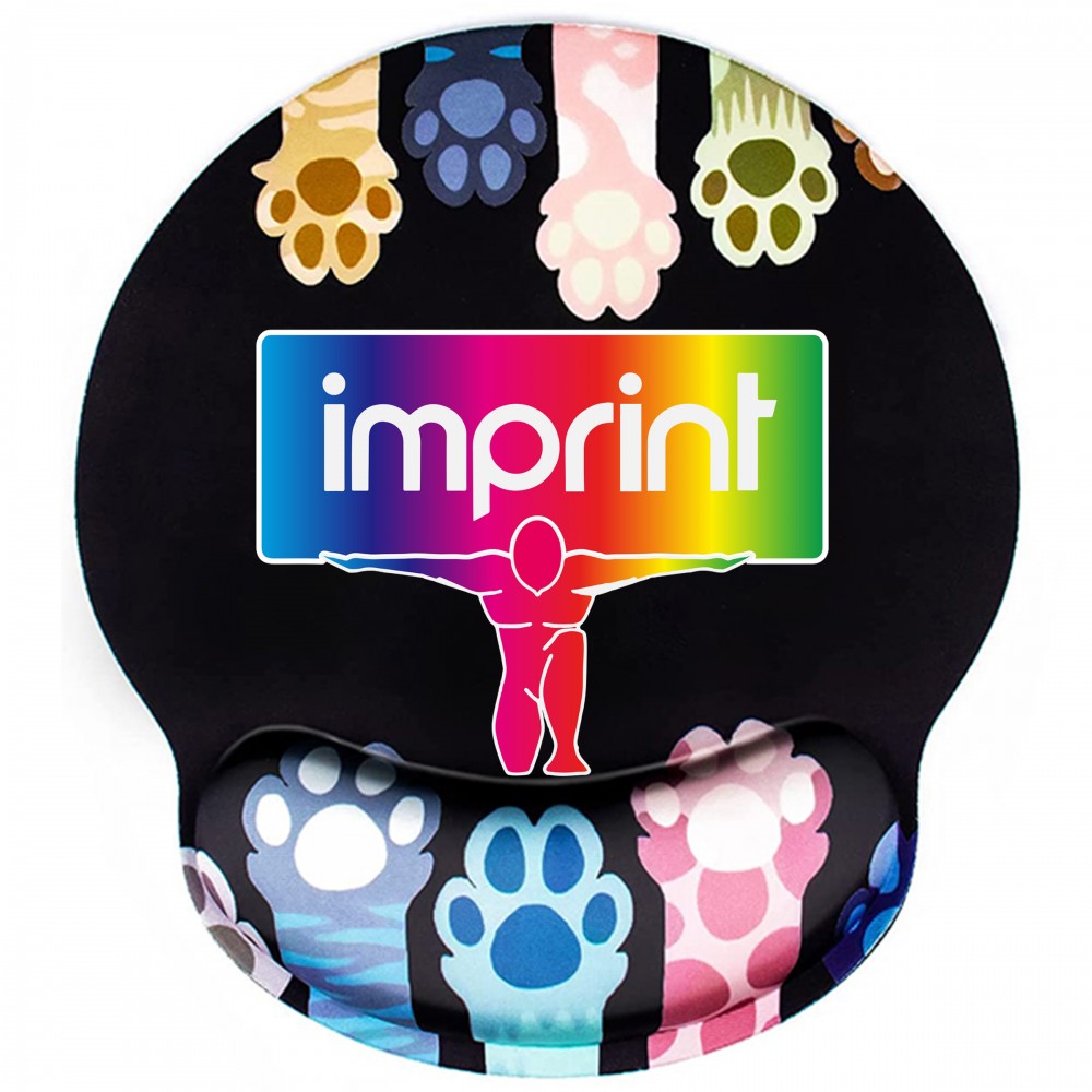 Logo Branded Rubber Mouse Pad with Wrist Rest