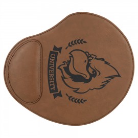Dark Brown Laserable Leatherette Mouse Pad (9" x 10 1/4") with Logo