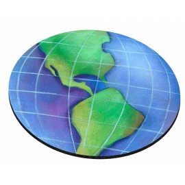 Custom Globe Stock Round Natural Rubber Mouse Pad (8" Diameter)