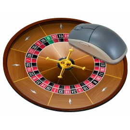 Roulette Wheel Stock Round Natural Rubber Mouse Pad (8" Diameter) with Logo