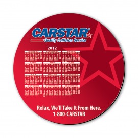 Custom 8" Round Hard Top Custom Calendar Mouse Pad with 1/8" Thick Rubber Base