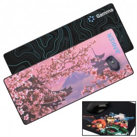 Customized XL Mouse Pad Desk Mat w/Stitched Edges and Full Color Dye Sublimation