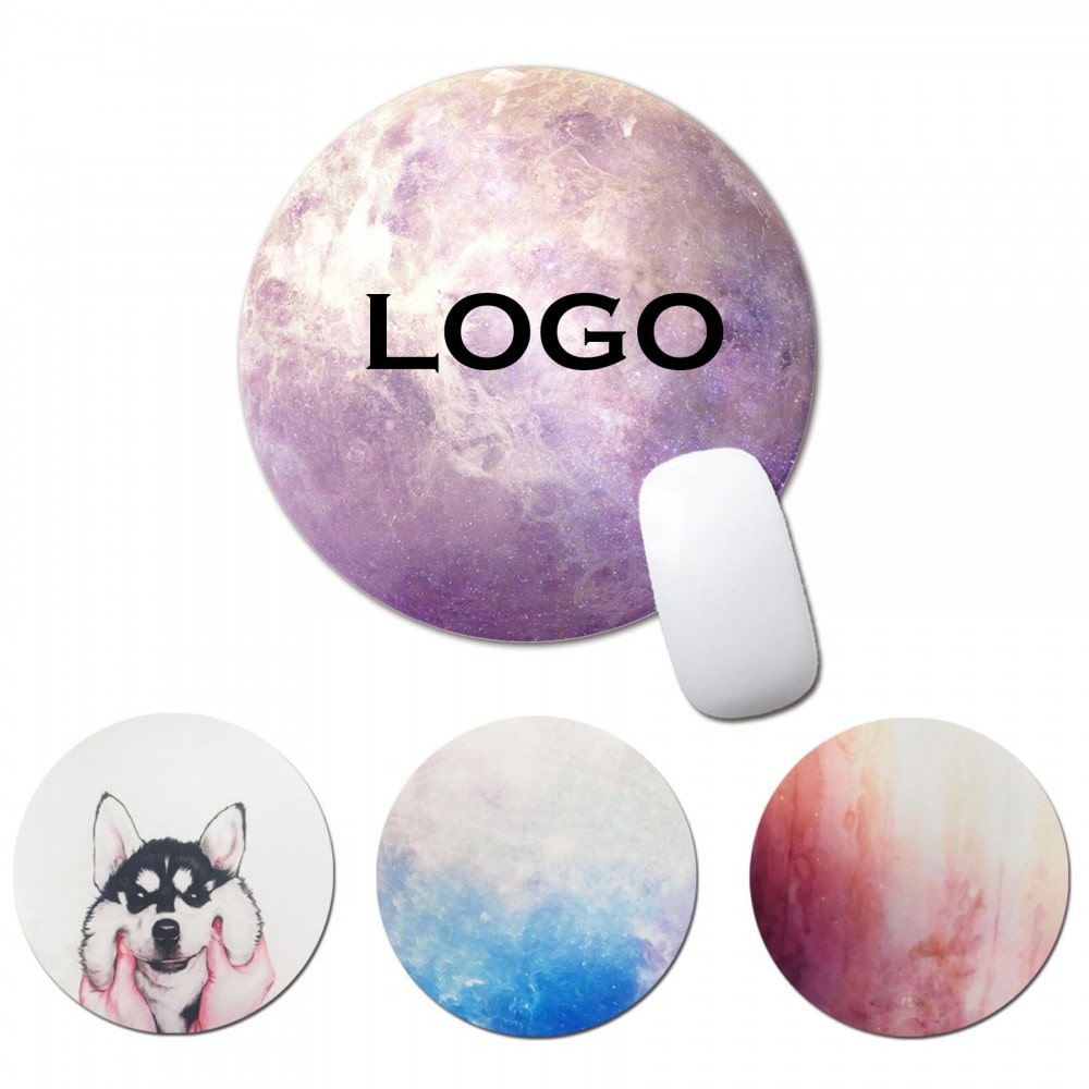 3mm thick Full Color Round Rubber Mouse Pad with Logo
