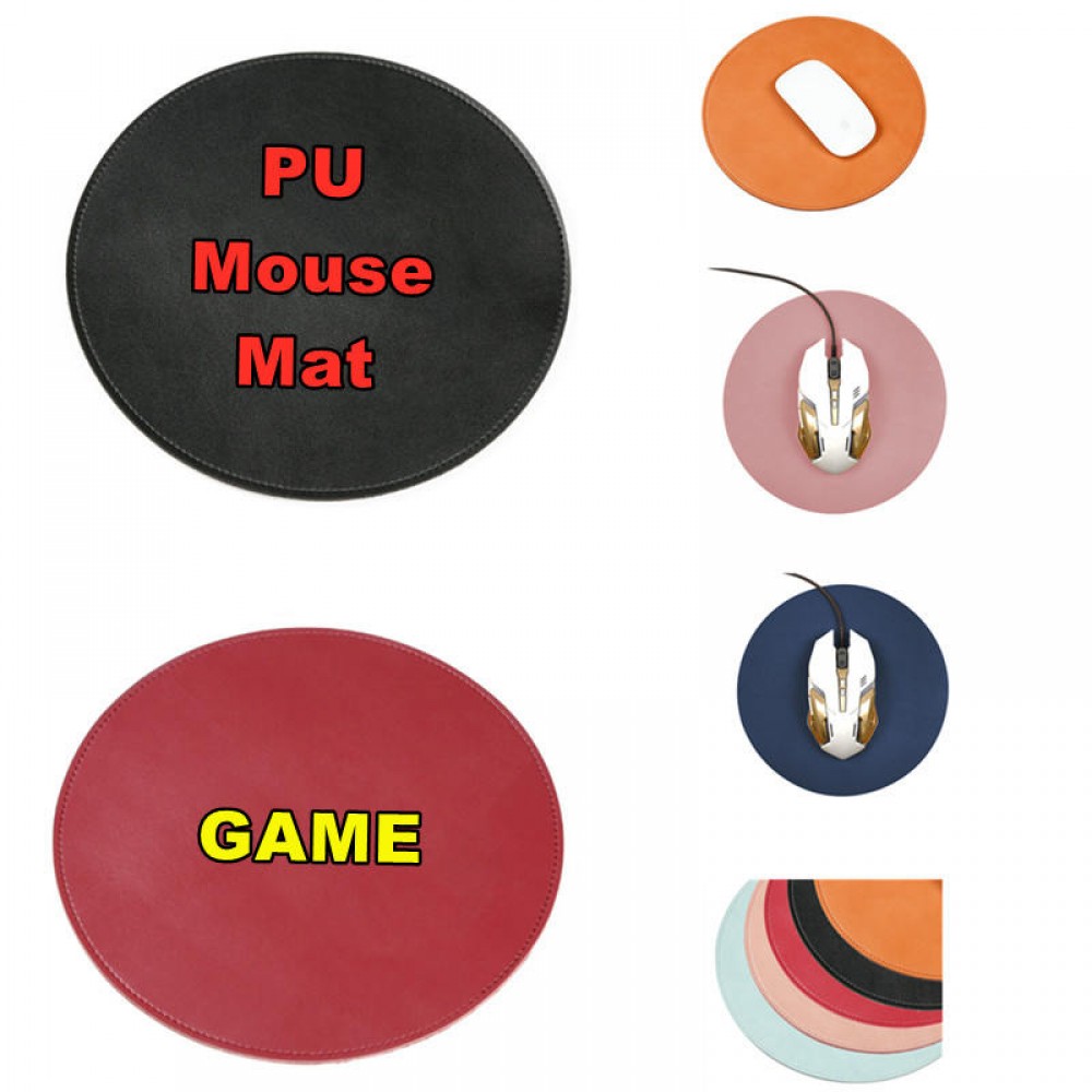 Round Microfiber PU Mouse Pad Logo Branded