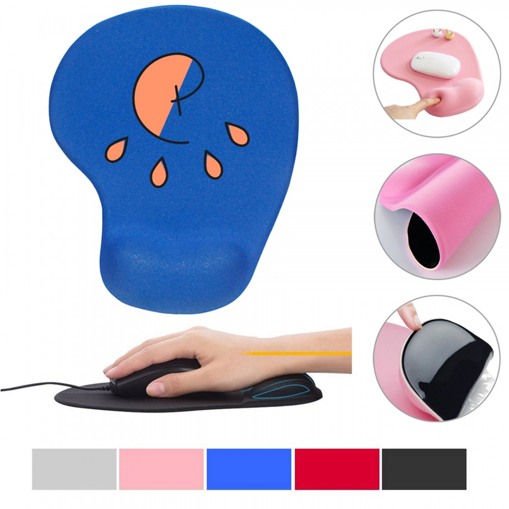 Office Mousepad with Gel Wrist Support Custom Printed