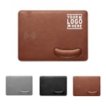 PU Leather Wireless Mouse Pad w/ Wrist Rest with Logo