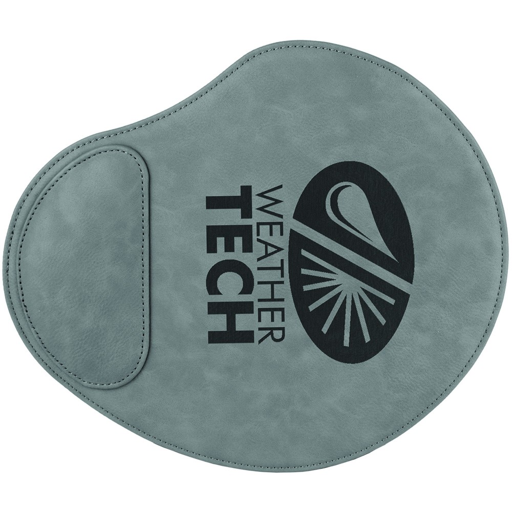 Gray Leatherette Mouse Pad (9" x 10.25") with Logo