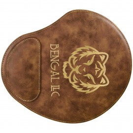 Rustic/Gold Leatherette Mouse Pad (9" x 10.25") with Logo