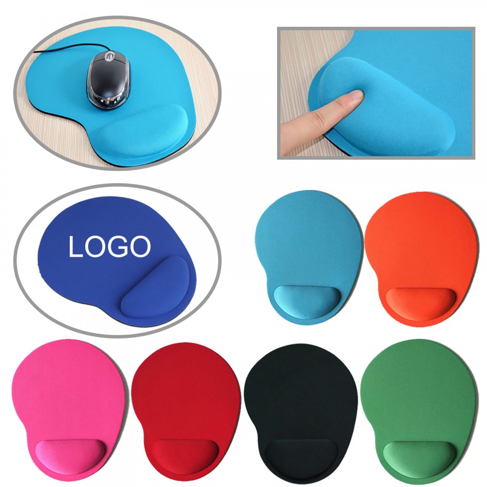 Smooth Mouse Pad With Wrist Rest Custom Imprinted