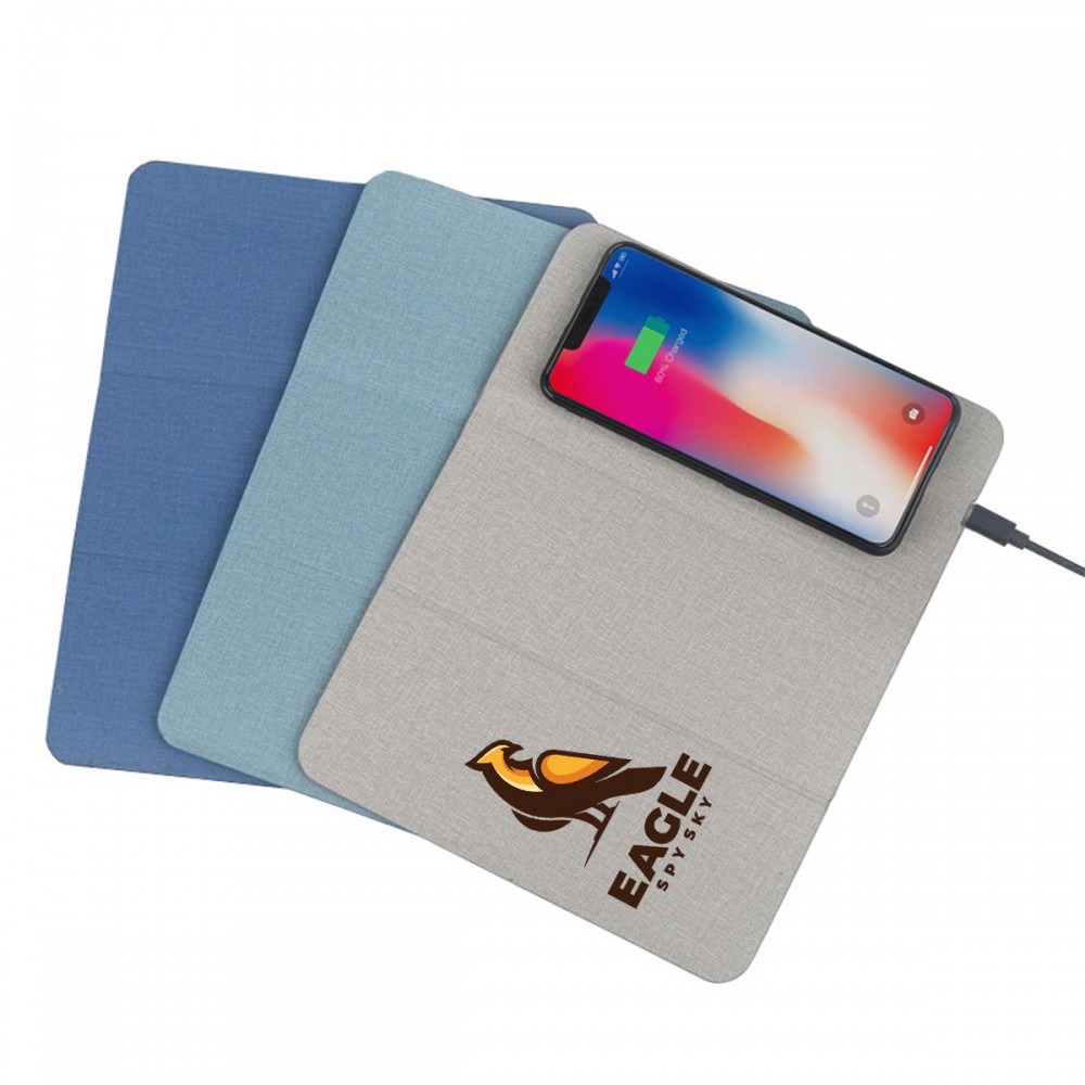 Fold Up Mouse Pad With Wireless Charging Custom Printed
