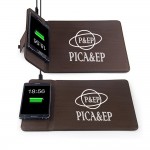 Leather Wireless Charger Mouse Pad With Phone Holder with Logo