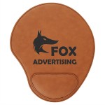 Mouse Pad, Rawhide Faux Leather with Logo