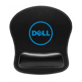 Union Printed - CEO Leatherette Mouse Pad with Wrist Rest - 1-color Print with Logo