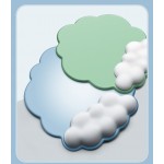 Personalized Non-Slip PU Base Cloud Shaped Mouse Pad W/Silicone Infill Wrist Rest