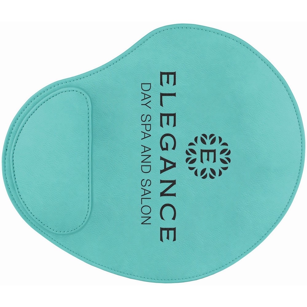 Logo Branded Teal Leatherette Mouse Pad (9" x 10.25")