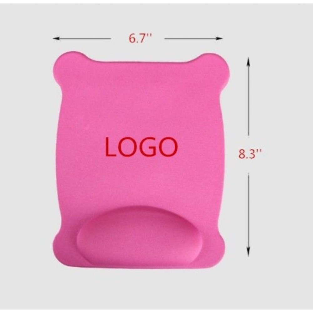 Customized Mouse Pad with Gel Wrist Rest- bear shape