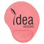 Mouse Pad, Pink Faux Leather with Logo