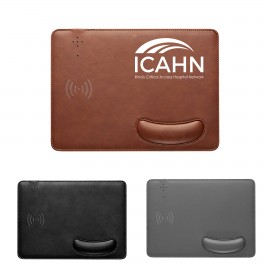Wireless Charging Mouse Pad w/Wrist Rest with Logo