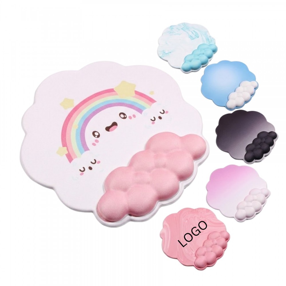 Cloud Shaped Memory Foam Ergonomic Wrist Rest Mouse Pad Logo Branded