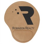 Personalized Mouse Pad, Light Brown Faux Leather