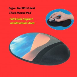Custom Printed Soft-Top Mouse Pad with Ergo-Gel Wrist Rest  Custom Printed Soft-Top Mouse Pad with Ergo-Gel Wrist Rest