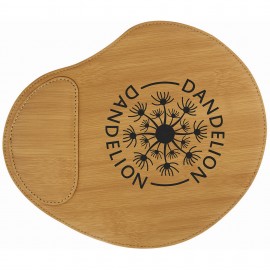 Personalized 9" x 10 1/4" Bamboo Laser Engraved Leatherette Mouse Pad
