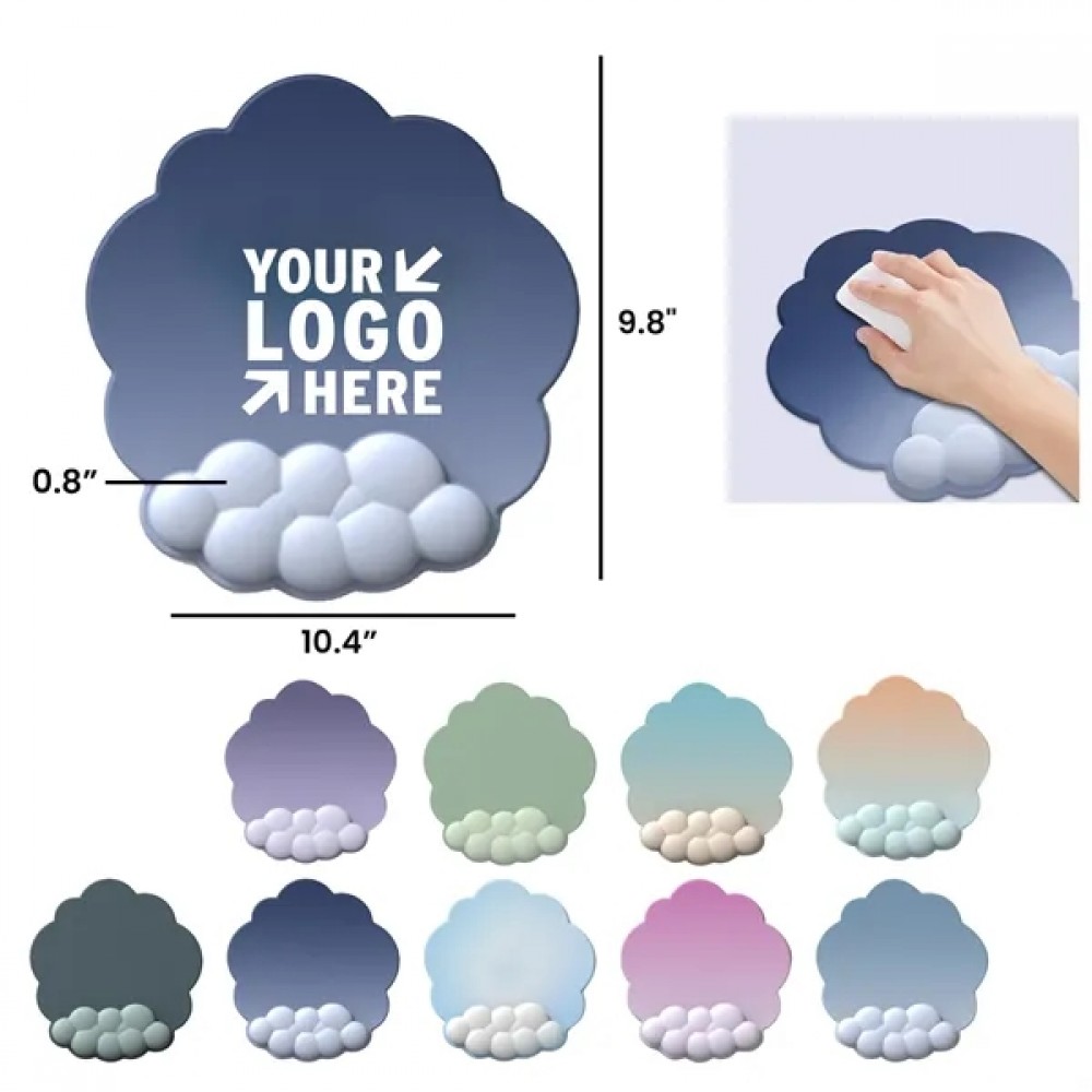 Gradient Cloud Memory Foam Wrist Support Mouse Pad Logo Branded