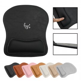 Leather Mouse Pad With Wrist Rest Custom Imprinted