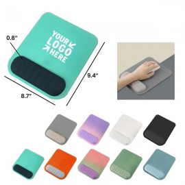 Custom Printed Silicone Gel Ergonomic Mouse Pad w/ Memory Foam Wrist Rest