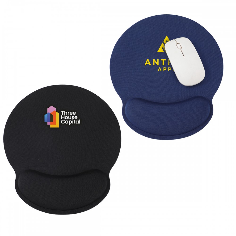 Crest Non-Slip Mouse Pad with Foam Wrist Rest with Logo Crest Non-Slip Mouse Pad with Foam Wrist Rest with Logo