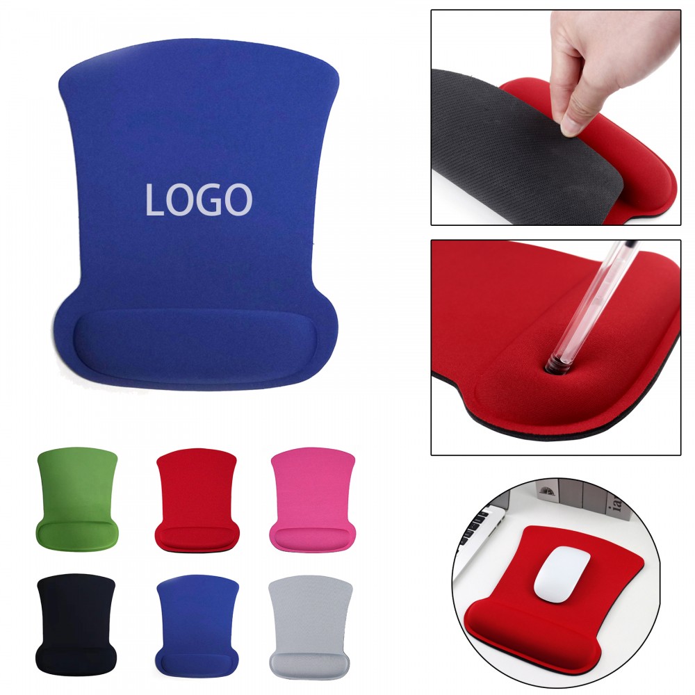 Memory Foam Computer Mouse Pad Wrist Support Rest Mat Logo Branded