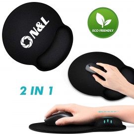 2 In 1 Mouse Pad with Wrist Support Rest with Logo