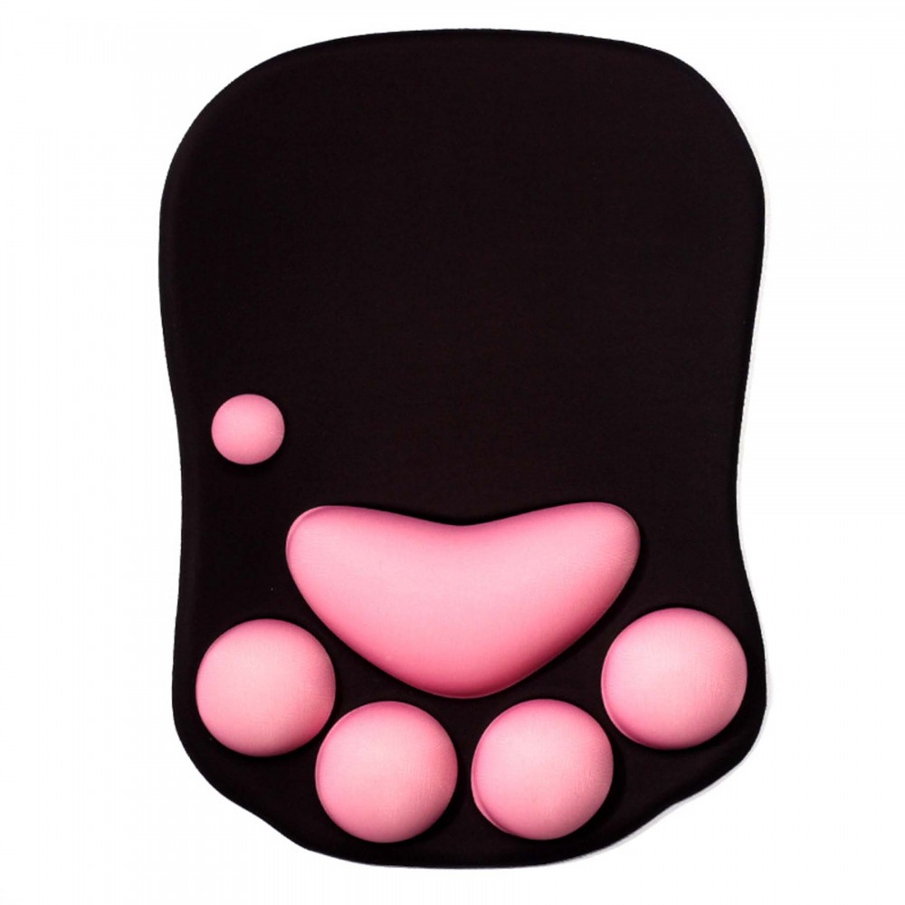 Pink Cat Paw Wrist Stand Mouse Pad with Logo