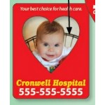 Custom Imprinted Picture Frame Magnet w/ Removable Heart Center (3" x 3 3/4")