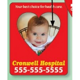Custom Imprinted Picture Frame Magnet w/ Removable Heart Center (3" x 3 3/4")