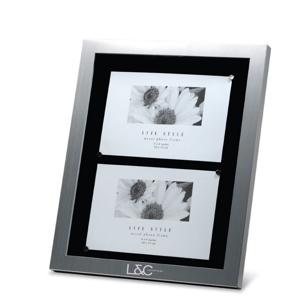Brushed Aluminum Shadow Box Frame with Black Matte (7-1/2" x 9-1/2" Opening) with Logo
