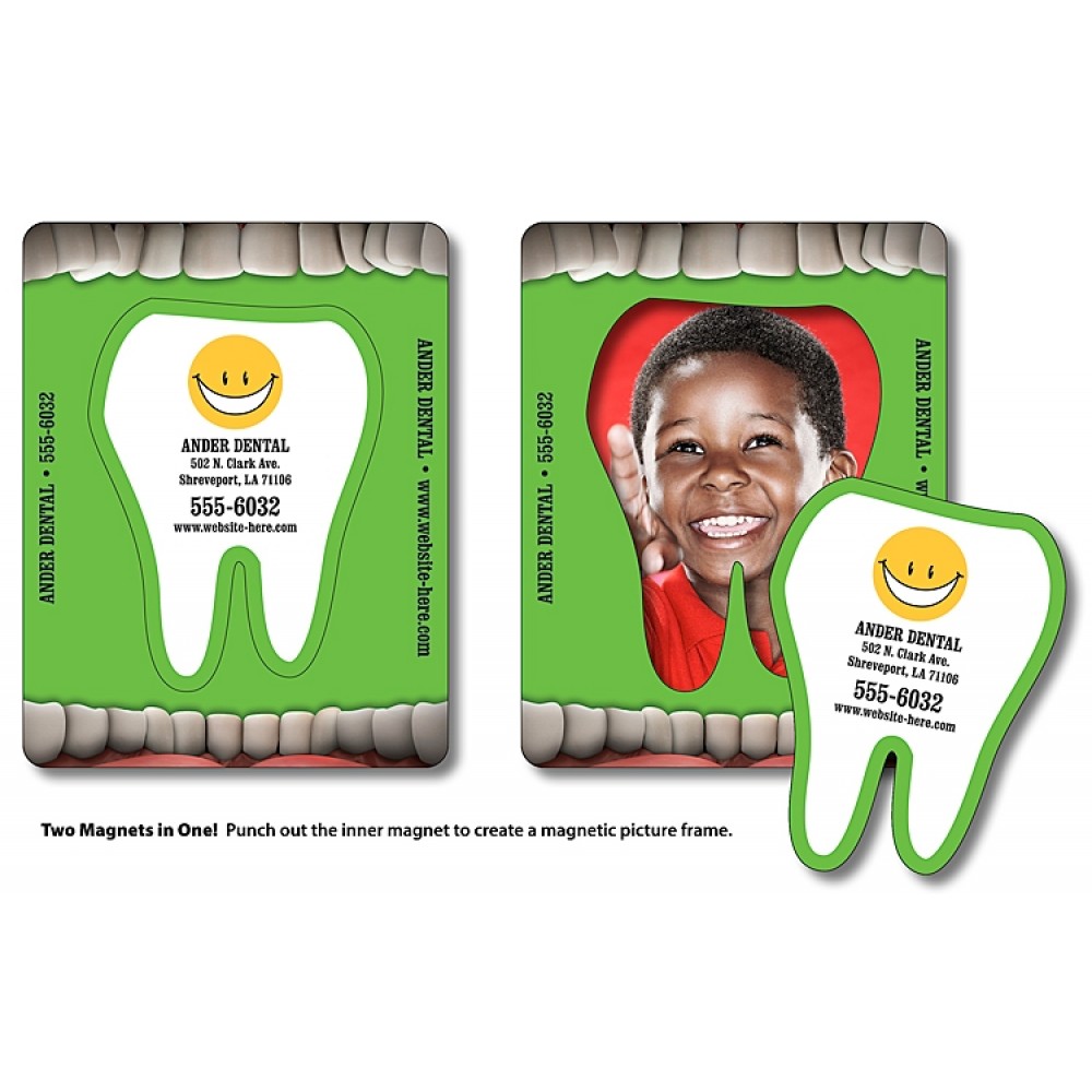Custom Imprinted Picture Frame Magnet w/ Tooth Punch Out (30 Mil Thick) Custom Imprinted Picture Frame Magnet w/ Tooth Punch Out (30 Mil Thick)