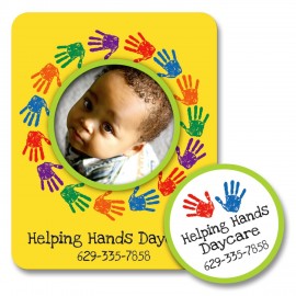 Promotional Circle Punch Out Picture Frame Magnet