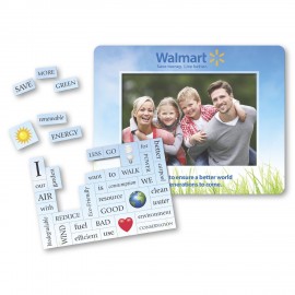 40 Words Message Magnet w/ Picture Frame with Logo