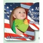 Logo Branded Picture Frame Magnet w/ Removable Oval Center (3" x 3 3/4")