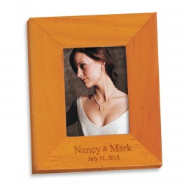 Mini Wood Frame with Magnetic Back (1-1/2" x 2" Photo) with Logo  Mini Wood Frame with Magnetic Back (1-1/2" x 2" Photo) with Logo