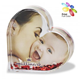 Acrylic Heart Shape Photo Frame with Water & Heart Shape Floaters Custom Imprinted  Acrylic Heart Shape Photo Frame with Water & Heart Shape Floaters Custom Imprinted